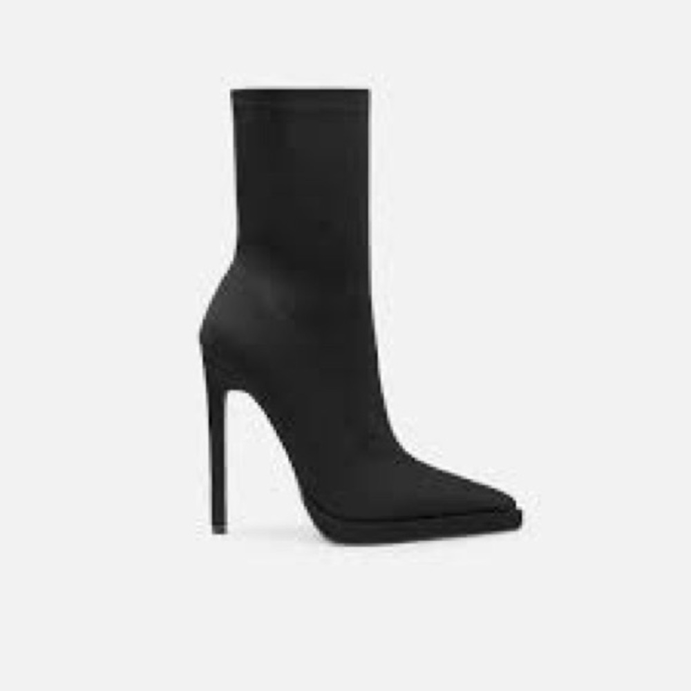Black Stiletto sock boot heels